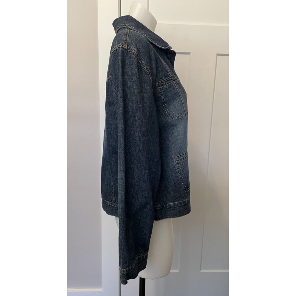 CHICOS Womens Snap Denim JACKET Long Sleeve BLUE Size 2 (L/12) - Picture 3 of 5